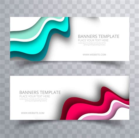 Premium Vector Modern Colorful Wavy Banners Set Business Template