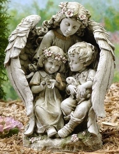 16inch Guardian Angel With Children Garden Statue Tswithloveinc