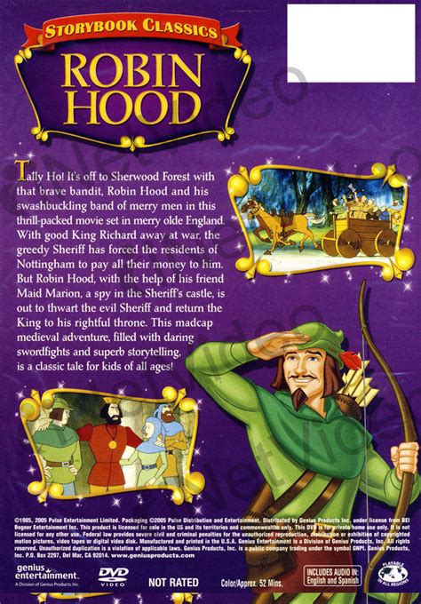Robin Hood A Storybook Classic On Dvd Movie