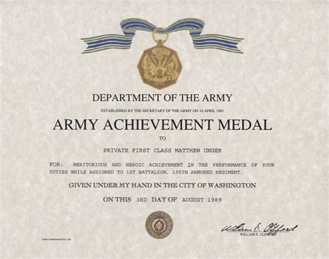 Certificate Of Achievement Army Template 2 Templates Example