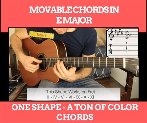 Movable Chords In E Major One Shape A Ton Of Color Chords