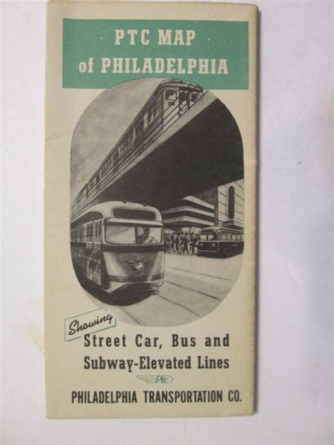 Ptc Philadelphia Transportation Company Transit Map 1944 Ebay