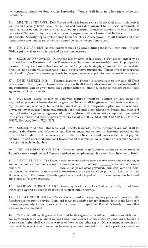 lease agreement form printable real estate forms