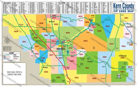 Kern County Zip Code Map Otto Maps