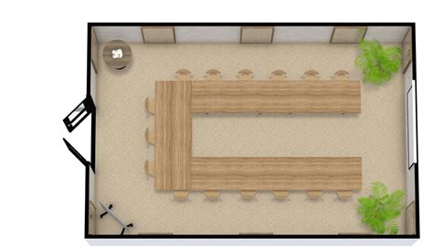 Conference Room Floor Plan With U Shaped Style