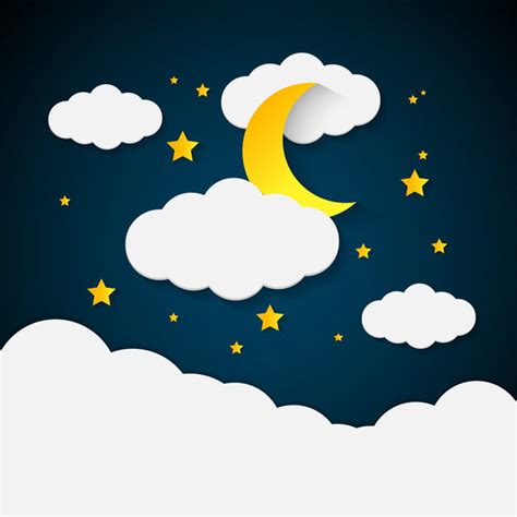 Night Sky Clouds Vector Design Images The Night Sky Is Full Of Clouds