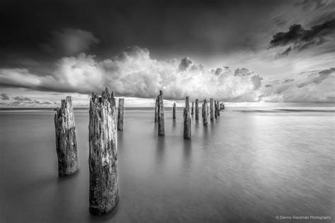 Fort Myers Beach 5 Sunset Bandw Dennis Goodman Photography