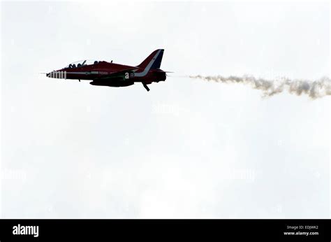 Raf Red Arrows Aerobatic Team Bae Systems Hawk Aircraft Flying At