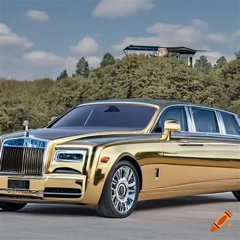 Luxury Rolls Royce Limousine With Gold Metallic Finishing On Craiyon
