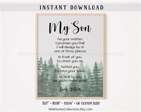 To My Son Printable Poem Mother To Son T Printable Wall Decor