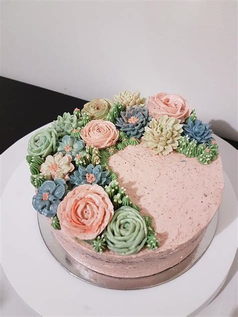 Succulent Buttercream Cake Decorated Cake By Hong Guan Cakesdecor