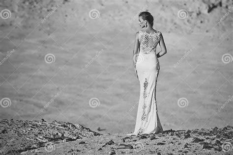 sensual woman woman or girl in white dress standing in dunes stock image image of landscape