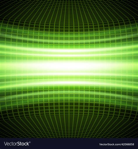 Digital Green Neon Cells Horizontal Spotlight Vector Image