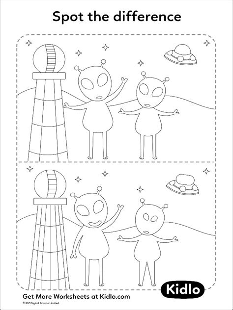 Spot The Difference Space Matching Activity Worksheet 10