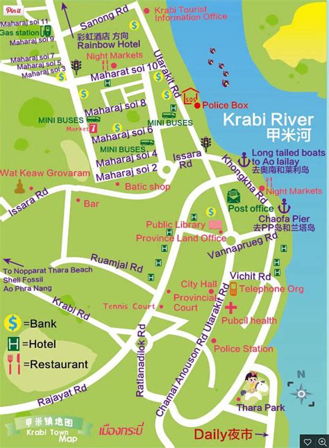 Krabi Beach Map