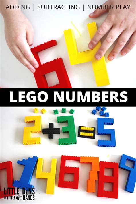These fun farm animal rainbow counters activity helps preschoolers learn to count and compare more or less! Build LEGO Numbers Math Activity for Kids