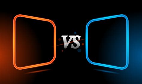 Versus red and blue neon light frame template background 1265737 Vector ...
