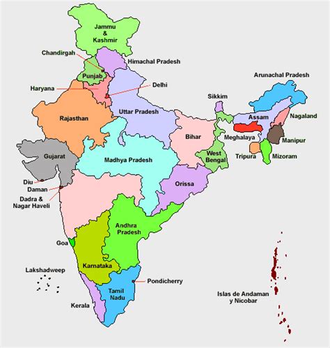 Mapa Político India Mundoxdescubrir ¿te Lo Vas A Perder