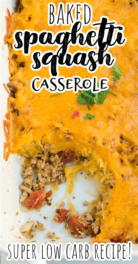 Baked Spaghetti Squash Casserole With Ground Beef And Cheese
