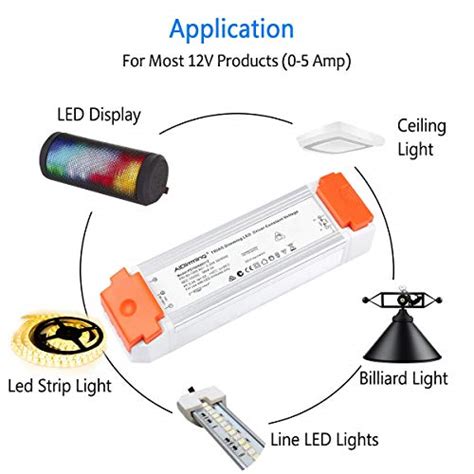 Ledmo Dimmable Led Driver 12v Dc 60w Quiet Operation Universal
