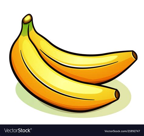 Two Yellow Bananas Design Royalty Free Vector Image