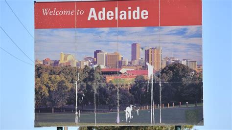 Welcome To Adelaide Sign Stuck In The 1990s The Advertiser