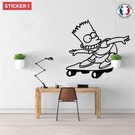 Sticker Bart Simpson Skate Stickers Dessins Animées Stickerdecofr