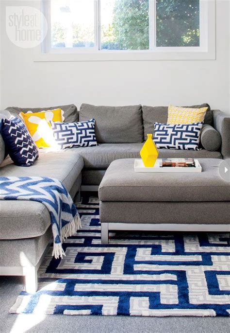 Blue Gray And Yellow Living Room Home Ideas Decor