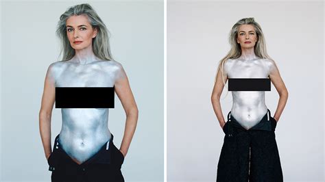 Paulina Porizkova Poses Topless And Painted In Silver Makes Me Feel Strong