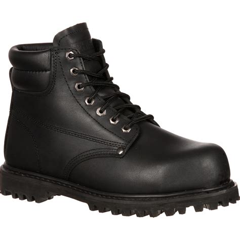 6 Black Steel Toe Work Boots Lehigh Safety Shoes 5236