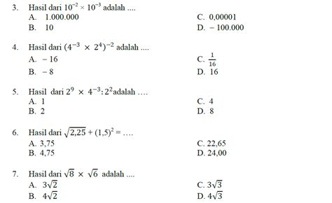 Soal Matematika Kelas 9 Bilangan Berpangkat Luas Tabung Menghitung Riset