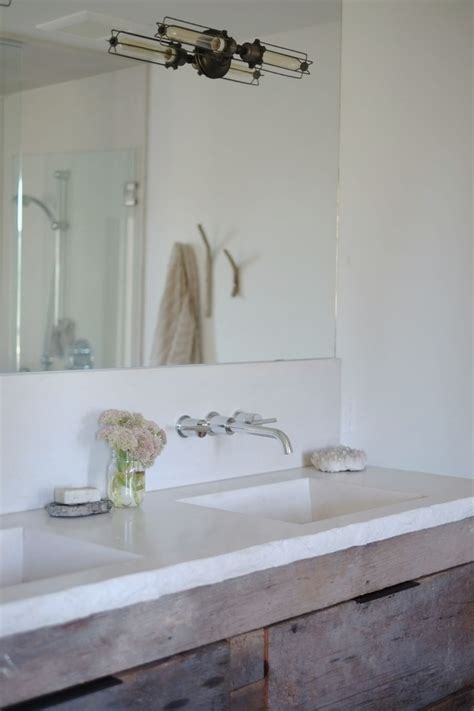 Westelm.com has been visited by 100k+ users in the past month Concrete live edge bathroom vanity counter, with built in ...