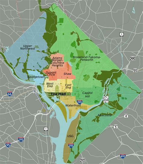 35 Washington Dc Neighborhood Map Maps Database Source