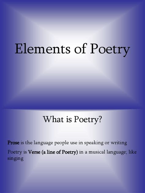 Elements Of Poetryppt Syllable Poetry