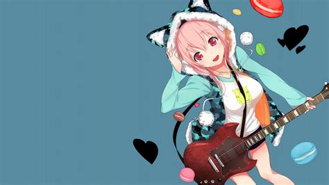 Girl Holding Electric Guitar Anime Character Hd Wallpaper Wallpaper Flare
