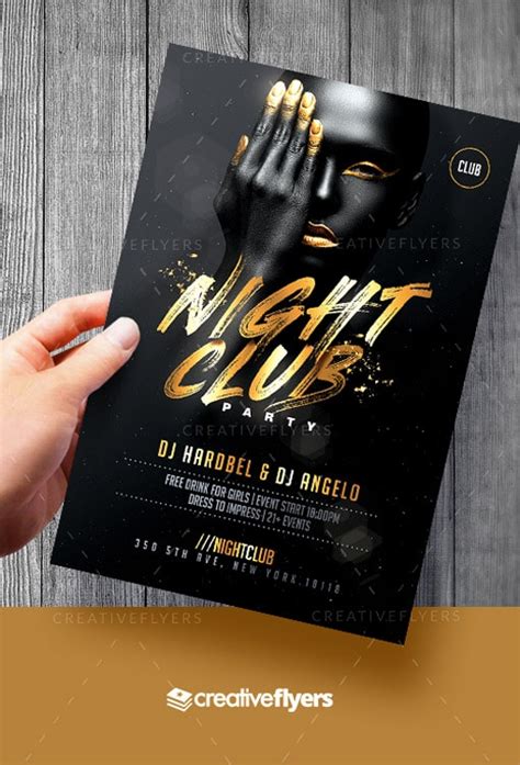 Black And Gold Club Flyer And Poster Template Creative Flyers
