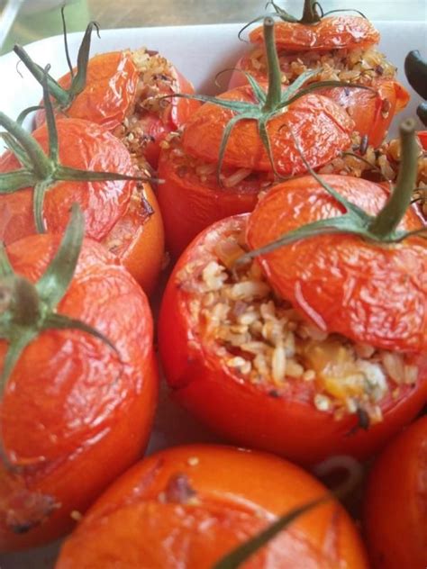 Fyldte Tomater I Ovn Opskrifter Gastrofun Dk Opskrift Fyldte