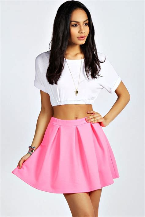 Hipster Outfits Spring Spring Outfits Pink Skater Skirt Skater
