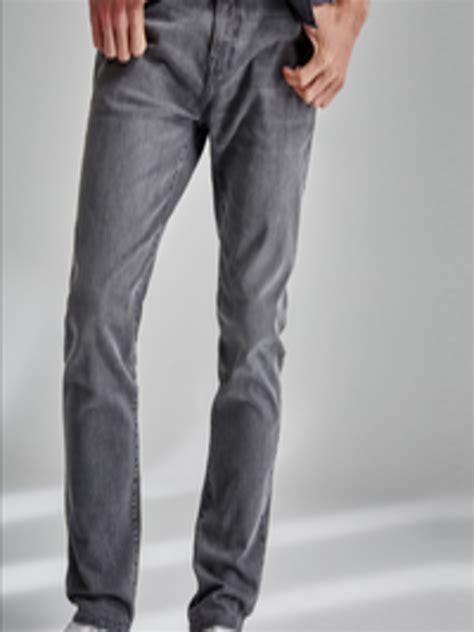 Buy Next Men Grey Slim Fit Mid Rise Clean Look Stretchable Jeans