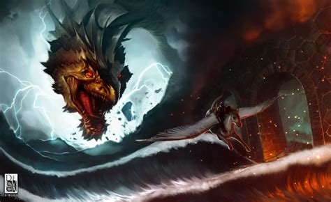 Dragons Waves Pegasus Head Flight Fantasy Dragon Wallpapers Hd