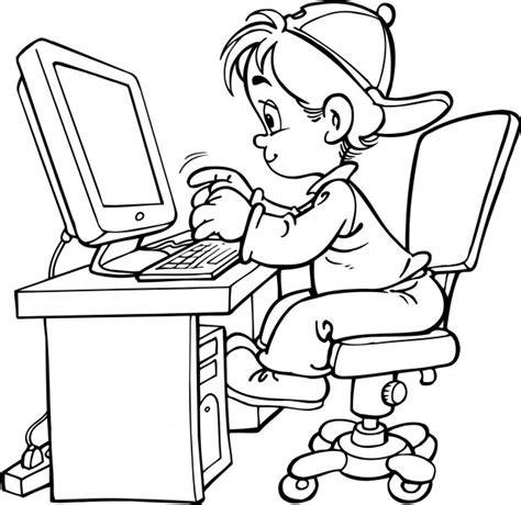 Modern Computer Coloring Pages Sketch Coloring Page