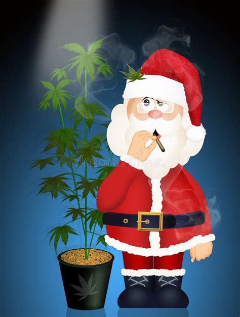 Santa Claus Smoked Cannabis Stock Illustration Illustration Of