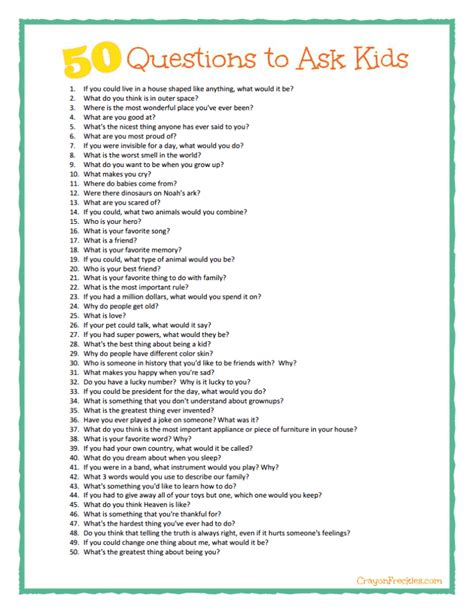 50 Questions To Ask Kids Plus Free Printable Do Play Learn
