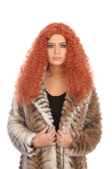 Auburn Ladies Long Frizzy Wig Fancy Dress Accessory Ginger Adult New Ebay