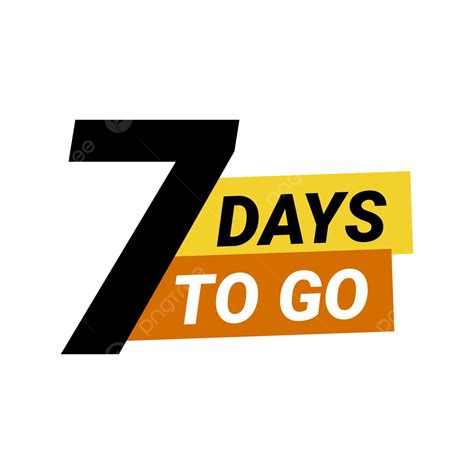 Number 7 Of Days To Go Vector Number 7 Of Days To Go Number Png And