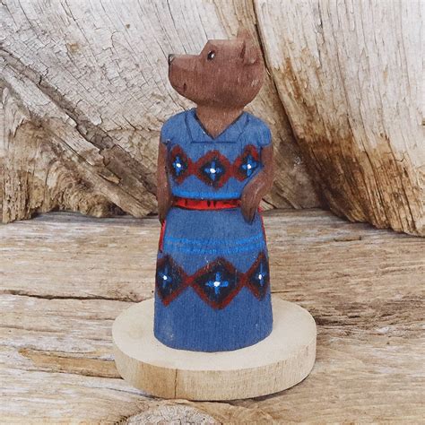 Wooden Bear By Marvin Jim Navajo Folk Art Folk Art Art Wooden Bear