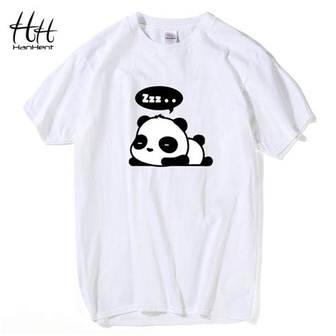 Hanhent 2017 New Fashion Cotton T Shirt Men Cute Panda