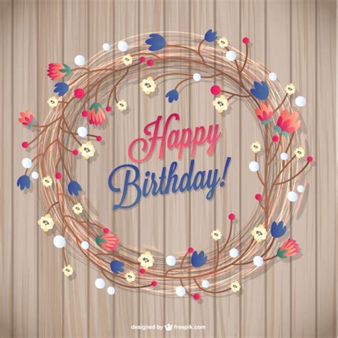 Select template editor from our editing tools. Floral birthday card Vector | Free Download