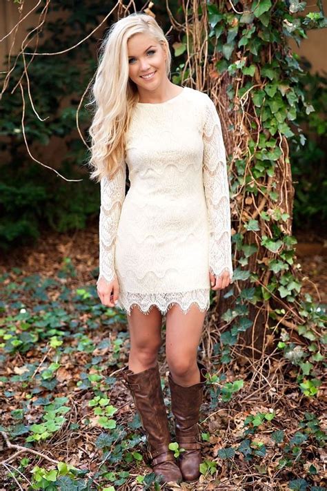 Lace Dress Cream Boots Country Dresses With Boots Country Dresses