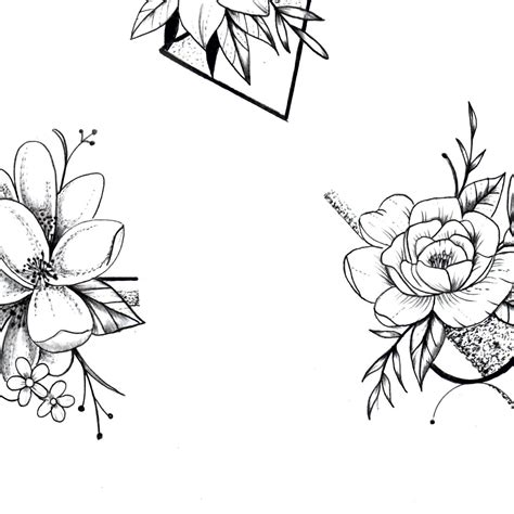 Flowers Mixed Tattoo Design Tattoodesignstock